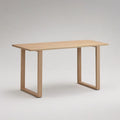 Rectangular Dining Table, 55.1 x 31.5 x 29.5 in, Natural Oak Veneer MDF Top with Rubberwood U-Shaped Frame