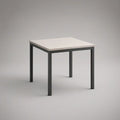 31.5 x 31.5 x 29.5 in Square Dining Table, White MDF Top with Black Steel Frame