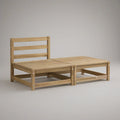 Solid Pine Wood Outdoor Daybed, Natural, 200 x 140 x 70 cm