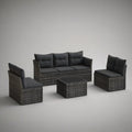 Black 4-Piece Outdoor Patio Conversation Set with 70.9 in 3-Seat Sofa, 2 Armchairs and 31.5 in Square Coffee Table