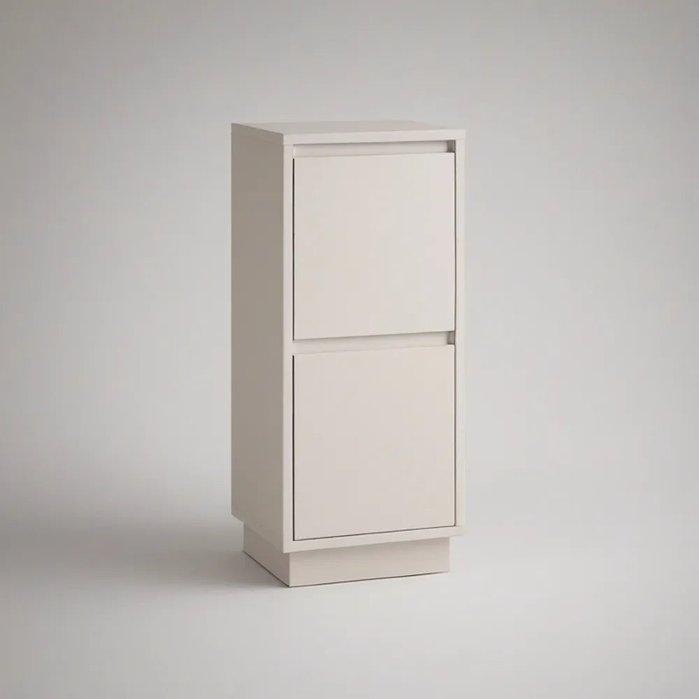 White Tall 2-Door Storage Cabinet, 23.6 in W x 15.7 in D x 63.0 in H